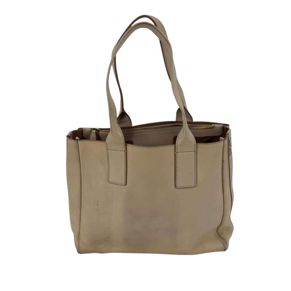 Frye Cream Leather Llana Tote Shoulder Bag